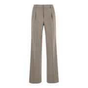 Hoge Taille Grijze Wollen Broek PT Torino , Gray , Dames