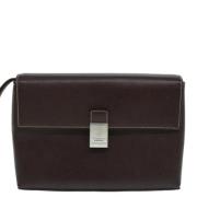 Pre-owned Leather clutches Burberry Vintage , Brown , Dames