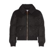 Logo Down Jacket Bomber Gebreide Elastiek Casablanca , Black , Heren