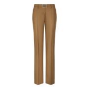 Flanellen Flare Broek met Logolabel Dolce & Gabbana , Beige , Dames