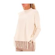 Witte Trui met Franjes Marella , Beige , Dames