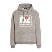 Grijze Regular Fit Hoodie Sweatshirt Dsquared2 , Gray , Heren