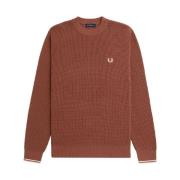 Bruine Crew Neck Sweater Aw24 Fred Perry , Brown , Heren