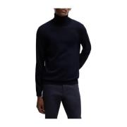 Blauwe Wollen Trui Slim Fit Hugo Boss , Blue , Heren