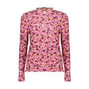 Bloemenprint lange mouw top Geisha , Multicolor , Dames