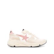 Witte Suède Ster Patch Sneakers Golden Goose , Pink , Dames