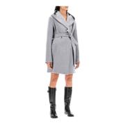 Wollen Hooded Wrapjas Tory Burch , Gray , Dames