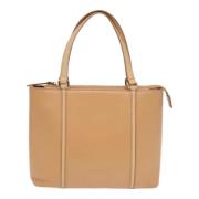 Pre-owned Leather totes Burberry Vintage , Beige , Dames