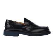 Blauwe Leren Loafers Exton , Blue , Heren