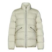 Roomwitte hoge kraagjas Stone Island , Beige , Heren