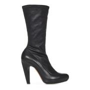 Zwarte Leren Instaplaarzen Alexander McQueen , Black , Dames