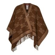 Bruine wollen jas met franjes Max Mara , Brown , Dames