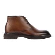 Bruine Leren Veterschoenen Exton , Brown , Heren