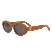 Ovale zonnebril bruin glanzend frame Celine , Brown , Dames