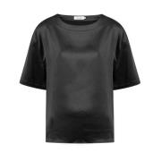 Korte Mouw Top Jaclyn Knit-ted , Black , Dames