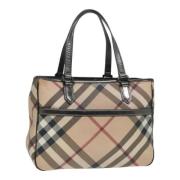 Pre-owned Leather handbags Burberry Vintage , Beige , Dames