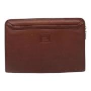 Pre-owned Leather clutches Burberry Vintage , Brown , Dames