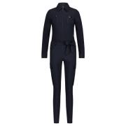 Klassieke Blauwe Jumpsuit met Rits Zip73 , Blue , Dames