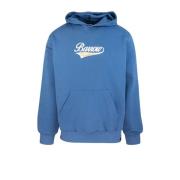 Blauwe hoodie met voor- en achterprint Barrow , Blue , Heren