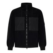 Zwarte Jassen met Nylon Patches Stone Island , Black , Heren