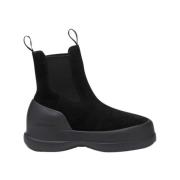 Zwarte Suède Chelsea Waterdichte Laarzen Moon Boot , Black , Heren