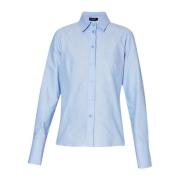 Slim Fit Katoenen Oxford Overhemd met Logo Manchetknopen Liu Jo , Blue...