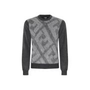 Stijlvolle Gebreide Trui Fendi , Gray , Heren