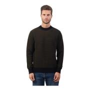 Zwarte Sweater Regular Fit Bicolor Hugo Boss , Black , Heren