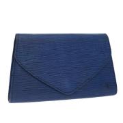 Pre-owned Leather clutches Louis Vuitton Vintage , Blue , Dames