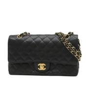 Pre-owned Leather chanel-bags Chanel Vintage , Black , Dames