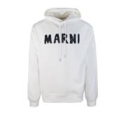 Witte Hoodie Ruime Pasvorm Katoenen Trui Marni , White , Heren