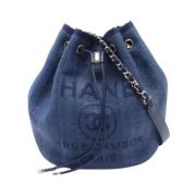 Pre-owned Leather chanel-bags Chanel Vintage , Blue , Dames