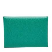 Pre-owned Leather wallets Hermès Vintage , Green , Dames