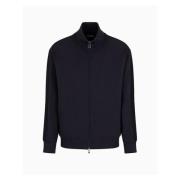 Blauwe Navy Sweatshirt met Ritssluiting Emporio Armani , Blue , Heren