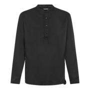 Zwarte Zijden Crewneck Shirt met Asymmetrische Zoom Tom Ford , Black ,...