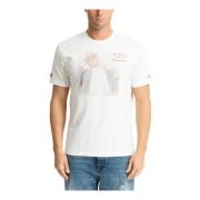 Kerstvakantie Patroon Logo T-shirt MC2 Saint Barth , White , Heren