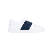 Witte Open Colour-Block Sneakers met Rockstud Versiering Valentino Gar...