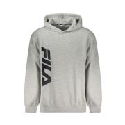 Grijze Katoenen Hoodie met Logoprint Fila , Gray , Heren