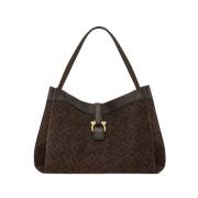 Monogram Tote Bag in Bruin Salvatore Ferragamo , Brown , Dames