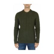 Groene Gebreide Ronde Hals Trui Superdry , Green , Heren