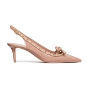 Rockstud Patentleren Slingback Platte Schoenen Valentino Garavani , Pi...