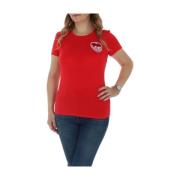 Grafische Print Dames T-shirt Love Moschino , Red , Dames