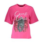 Luipaardprint T-shirt - Roze Cavalli Class , Pink , Dames