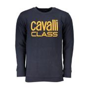 Blauwe Katoenen Sweatshirt met Logo voor Mannen Cavalli Class , Blue ,...