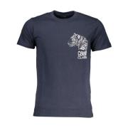 Tijger Grafisch T-shirt Blauw Katoen Cavalli Class , Blue , Heren