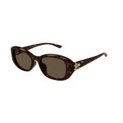 Bruin Havana Zonnebril Alexander McQueen , Brown , Dames