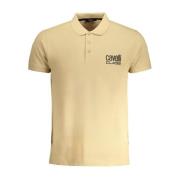 Beige Katoenen Poloshirt met Logo Cavalli Class , Beige , Heren