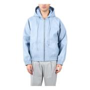 Leren hoodie met ritssluiting Arte Antwerp , Blue , Heren