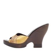 Pre-owned Leather sandals Fendi Vintage , Yellow , Dames