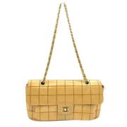 Pre-owned Leather chanel-bags Chanel Vintage , Beige , Dames